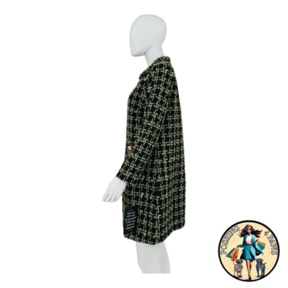 Tuckernuck NEW Holly Tinsel Tweed Long Sleeve Retro Black Jackie Dress Size S - Picture 7 of 14